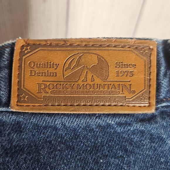 VTG Rocky Mountain Dark Wash Western High Rise Bareback Jeans, sz 30x35 - Picture 7 of 8